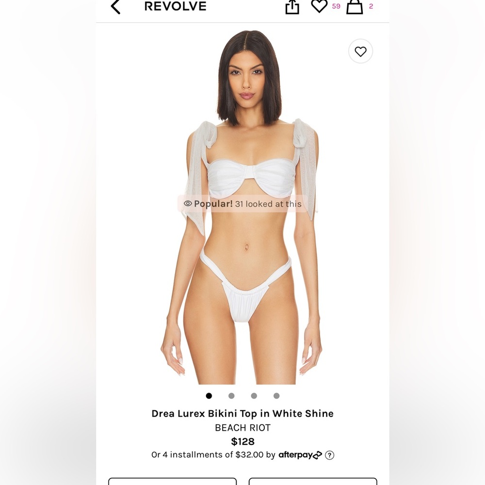 Beach Riot- Bikini Top, Bikini Bottom, & Skirt- White Shine